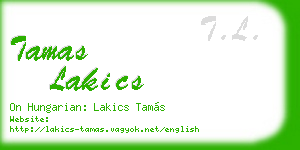 tamas lakics business card