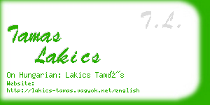 tamas lakics business card